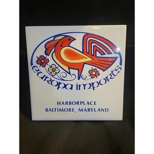 Vintage EUROPA IMPORTS HARBORPLACE BALTIMORE MD Hot Pad Trivet